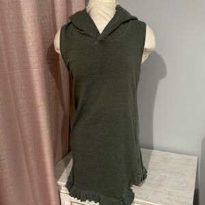 Sundays olive green hooded mini w duffle trim szS $79